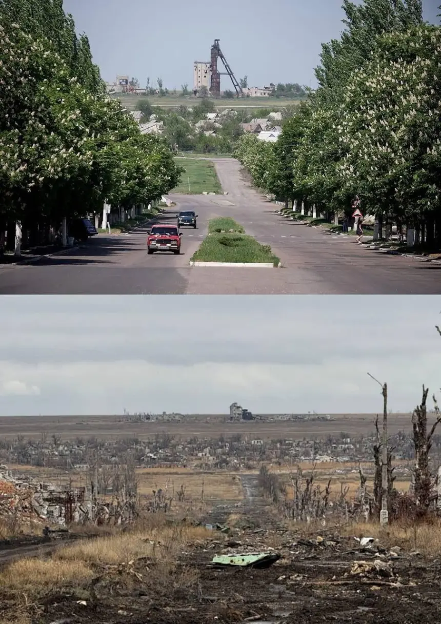 Marinka - Before and after the Russians came.